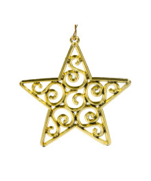 Подвесок набор СНОУ БУМ, 4 шт., золото, пластик, 3 дизайна, 9,5x8,5см