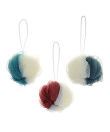 Мочалка шар хризантема с подвесом, полиэтилен, 40гр, 3 цвета, МС24-03