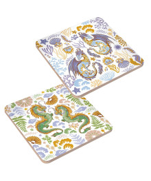 Подставка под горячее "Дзен Дракон" р.14х14см. 2 диз, дерево. МТ88-452