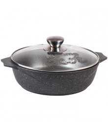 Мечта Жаровня литая 6л АП Гранит со стекл крышкой, арт 36701 (4) доставкой - Новосибирск, Новокузнецк, Горно-Алтайск. Низкие цены, большой ассортимент посуды оптом