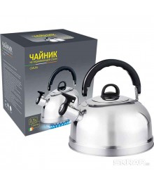 Чайник со свистком Mallony Casual, зерк полировка, 2.7 л,к-на-Амуре. Большой каталог чайников оптом - Василиса,  Delta, Магнит, Казбек, Galaxy, Supra, Irit.
