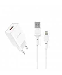 Блок пит USB сетевой SENDEM OG02 Белый + кабель IOS Lighting (5В, 3100mA)USB Блоки питания, зарядки оптом с доставкой по России.