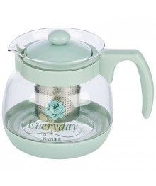 Чайник заварочный Mallony MENTOLO, 950 мл из жаропрочного стекла с фильтром из нерж сталикерамики в Новосибирске оптом большой ассортимент. Посуда фарфоровая в Новосибирскедля кухни оптом.