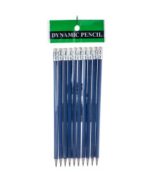 Карандаш чернографитный заточенный с ластиком, зеленый уп10  (520536)