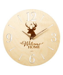 Часы настенные СН 3501 - 002 дерев, d=35см, открытая стрелка, корпус светлый "Welcome Home" (10)