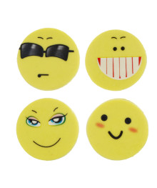 Ластик набор 4 штуки, в форме смайлов, 2,5см, ТПР, микс дизайнов