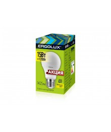 Эл. лампа светодиодная Ergolux LED-A60-15W-E27-3K (ЛОН 15Вт E27 3000K 172-265В,аналог  Вт ПРОМО)нецк, Ленинск-Кузнецк, Барнаул, Горно-Алтайск, Бийск и др. Большой каталог светодиодных ламп оптом.