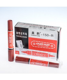 Маркер CHEN YUN перманентный двусторон. красный (47805) уп.10