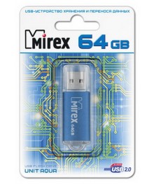 USB2.0 FlashDrives64 Gb Mirex UNIT AQUAовокузнецк, Горно-Алтайск. Большой каталог флэш карт оптом по низкой цене со склада в Новосибирске.