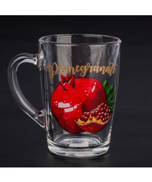 Кружка  стекло 300мл "Капучино" Полезный гранат 07с1334  (973)керамики в Новосибирске оптом большой ассортимент. Посуда фарфоровая в Новосибирскедля кухни оптом.