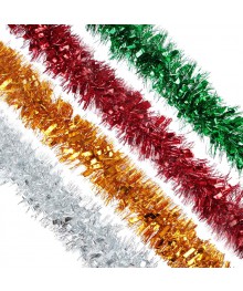 Мишура 11х200см, ПВХ, 4 цветагрушки оптом. Елочные игрушки оптом по низкой цене со склада в Новосибриске. Елочные игрушки оптом.