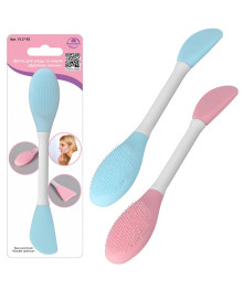 Щетка для ухода за лицом "Двойное сияние", силикон/пластик, 16,5см, VL17-82