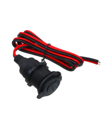 Патрон прикуривателя ЕРМАК с крышкой, на проводах, 0.75 мм2, 120Вт, 100см провод, 12В/10А