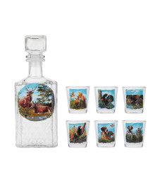 Набор Охота штоф 0,5л + стопки 50мл 6шт, стекло, с декором