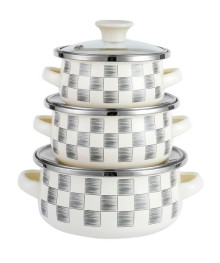 Набор мини-кастрюль 6предм  KELLI KL-4488 (0,5л 0,7л 1,1л, со стекл крышками)