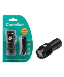 Фонарь  Camelion LED 29358 (фонарь аккум. 3,7В, черный, 3 LED, 3 Вт, 5 реж., Type - C, блист.)