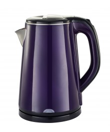 Чайник MAXTRONIC MAX-322 баклажан (2л, двойн стенки, колба нерж, диск 1,8кВт) 12/упибирске. Чайник двухслойный оптом - Василиса,  Delta, Казбек, Galaxy, Supra, Irit, Магнит. Доставка