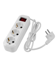 Удлинитель сетевой Volsten SR 3x1.5-ZDV (э/удл., земл, выкл, 3 гн. 1,5 м., 16А, 3500 Вт, ПВС 3х0,75