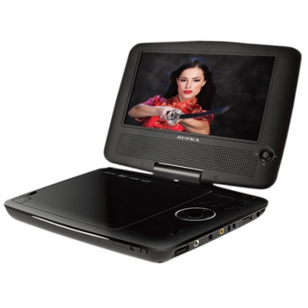 DVD плеер с LCD SUPRA SDTV-922UT+TV черн (9" TV тюнер MP4 стерео Li аккум USB)