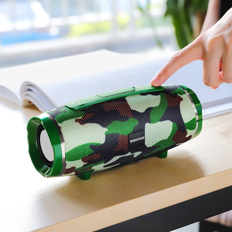 Колонка портативная с BLUETOOTH  BOROFONE BR3 Хаки (2*5Вт)