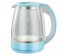 Чайник  MAXTRONIC MAX-206 стекл, голубой (1,8 кВт, 1,8 л) (12/уп)ирске. Отгрузка в Саха-якутия, Якутск, Кызыл, Улан-Уде, Иркутск, Владивосток, Комсомольск-на-Амуре.