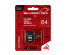 Пам.MicroSDXC, 64Gb QUMO Pro seria 3,0 (Class 10 UHS-I U3 сверхскор) 90/45 МБ с адаптер, красн упак