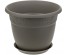 Кашпо для цветов Рябина d-220мм 3,6л с поддоном Французский серый 3055Mфрс (уп/24шт)
