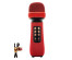 Микрофон WSTER WS-898 Красный микрофон беспроводной (Bluetooth, динамики, USB)