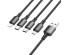 Кабель USB - 4в1 BOROFONE BX72 AM-8pin Lightning/microBM/2хType-C 1 метр, 2A, нейлон, черный (360)