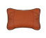 Подушка на подголовник косточка, компакт, 25x15см, экокожа, коричневый