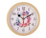 Часы будильник  B4-041 (диам 15 см) корпус бежевый "Цветочный узор" (20)
