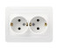 МАРС розетка 2-местная 16А с заземлением белая, керамика  скрытая уст. (SBE-02w-16-S2-Z-c)