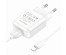 Блок пит USB сетевой  BOROFONE BA64A, 1хUSB-А, 2.1А  + кабель (AM-8 pin Lightning), 1 м, белый