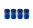 Заглушек нипеля, набор 4 шт алюминиевый, универсальный, синий