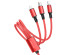 Кабель USB - 3в1 BOROFONE BX72 AM-8pin Lightning/microBM/Type-C 1 метр, 2A, нейлон, красный (360)